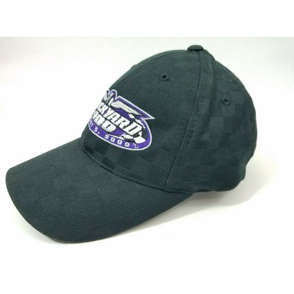 2000 Brickyard 400 NASCAR Ball Cap Hat Black Checkered Adjustable Vtg - Picture 2 of 9